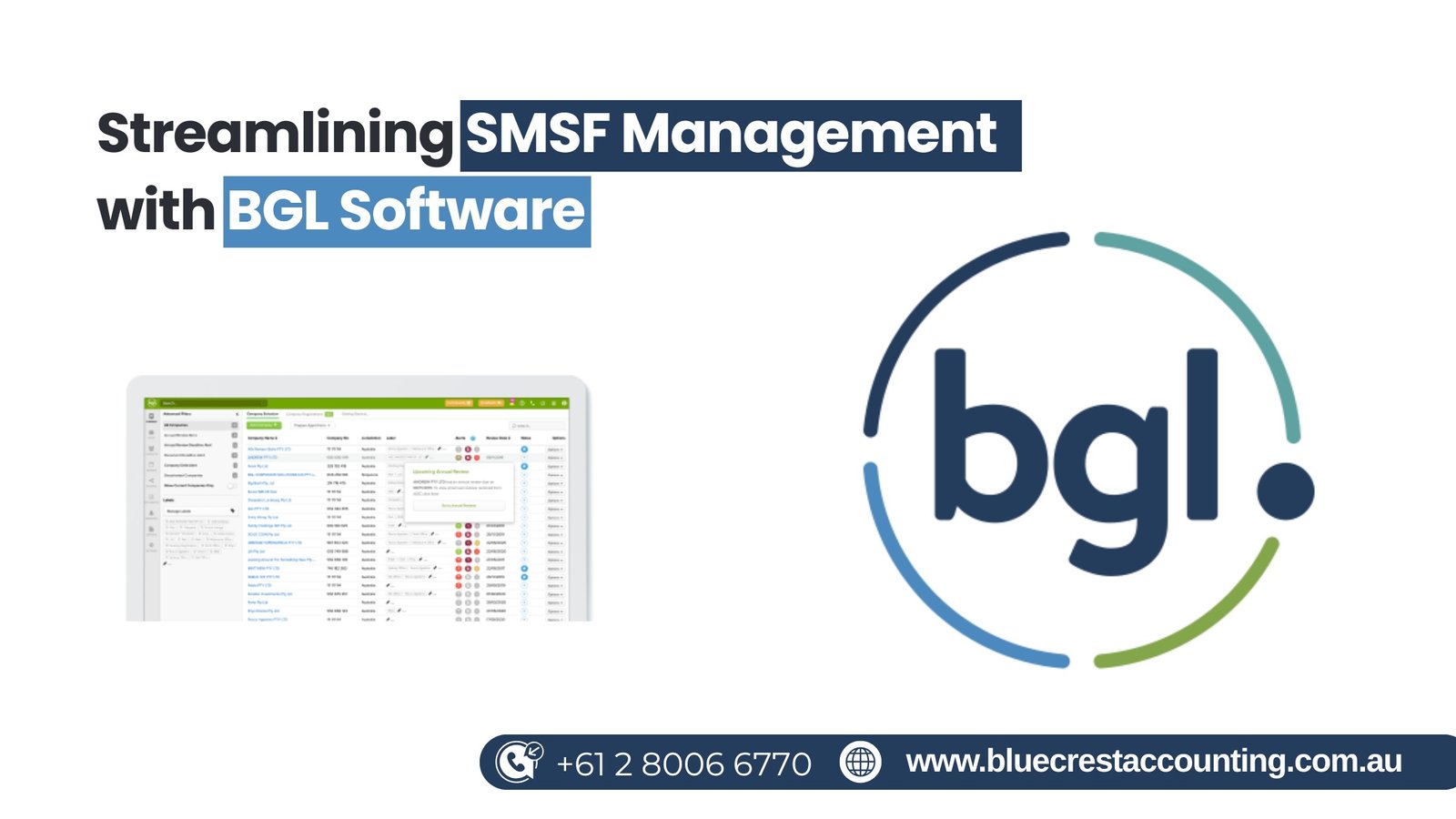 BGL Corporations Software Suite and How BlueCrest Accounting Solutions Can Help