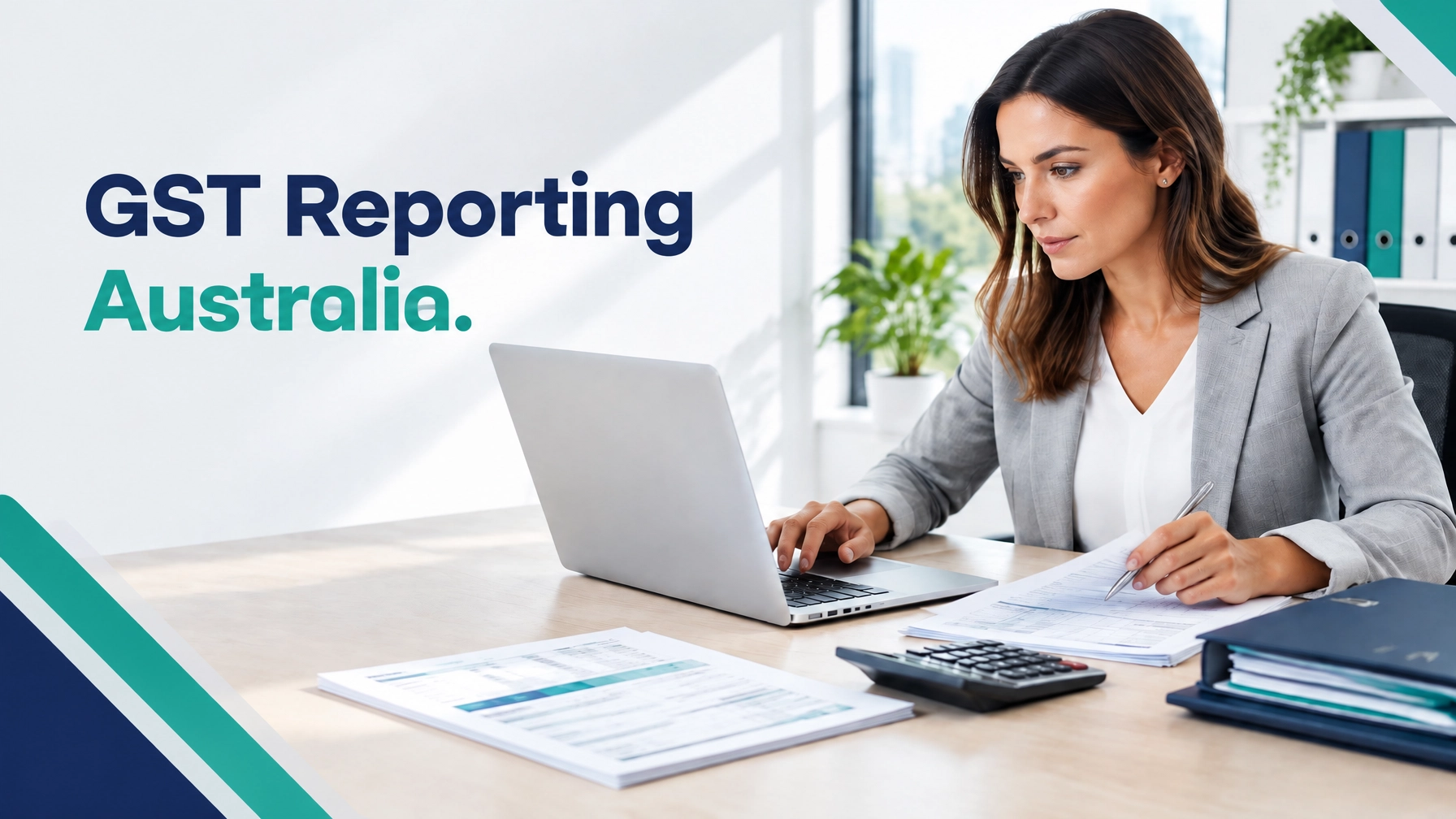 Australian accountant reviewing GST reporting records and BAS data